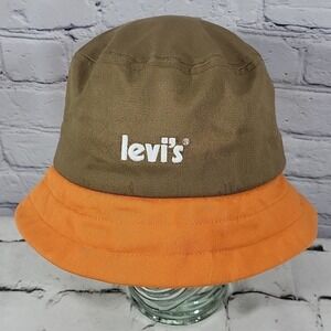 Levis Bucket Hat Unisex L 58cm‎ Brown Orange Retro 100% Cotton